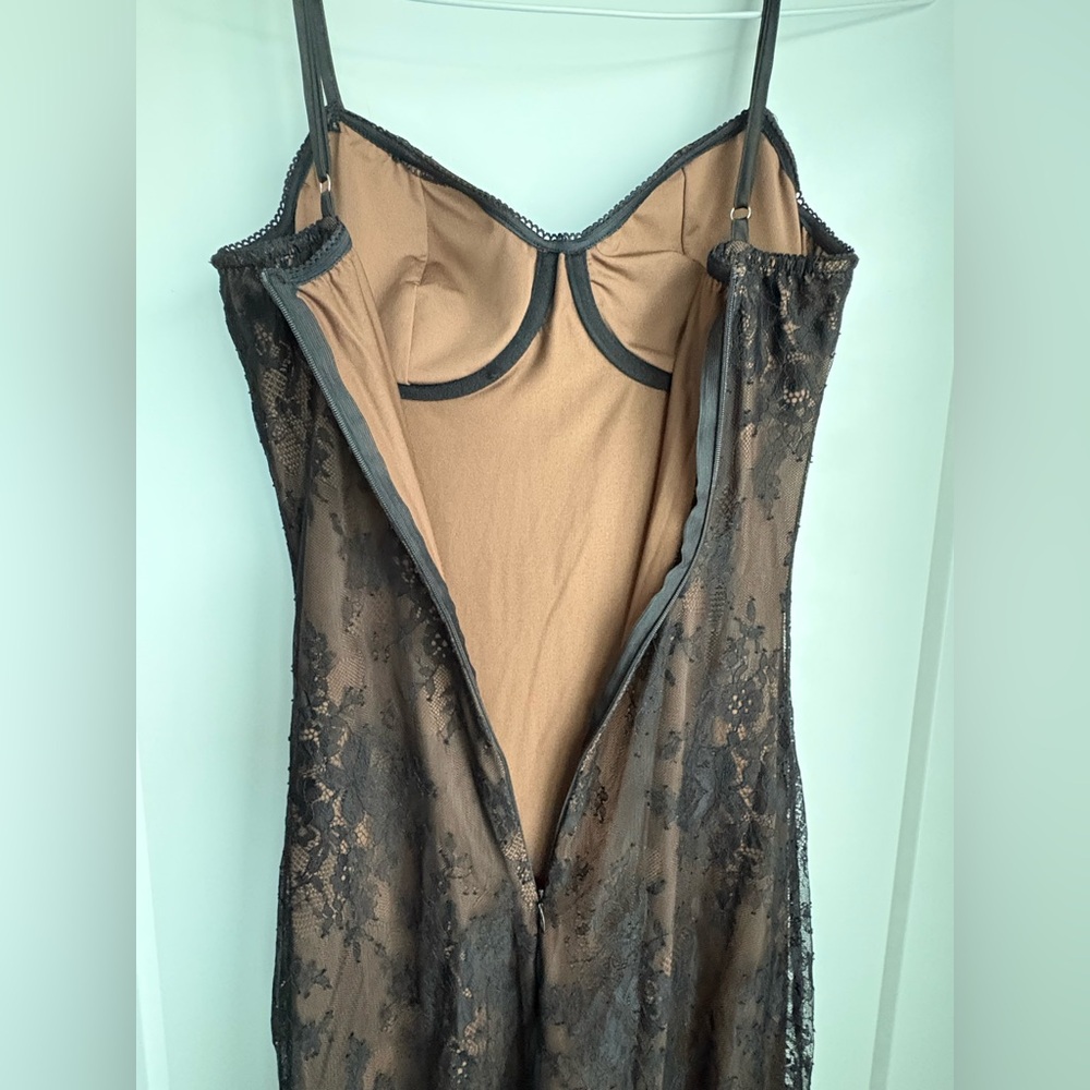 ARIELLA & AYANA | Black Luxe Lace Spaghetti Strap Midi Dress | Women’s Size S - Picture 12 of 17